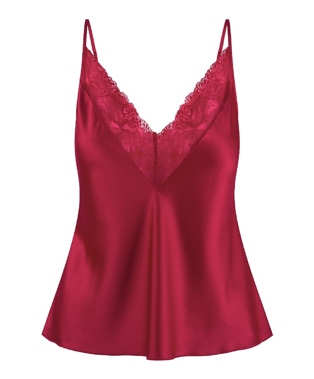 Débardeur sexy satiné rouge cerise Lingadore Lingadore loungewear 7504P-164-CERI