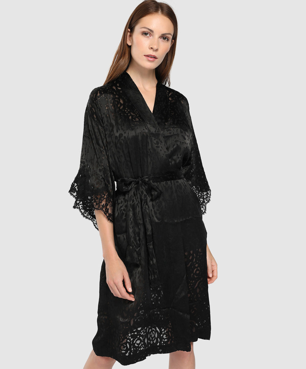 Déshabillé Lise Charmel Dressing Floral noir ALC2088-NO