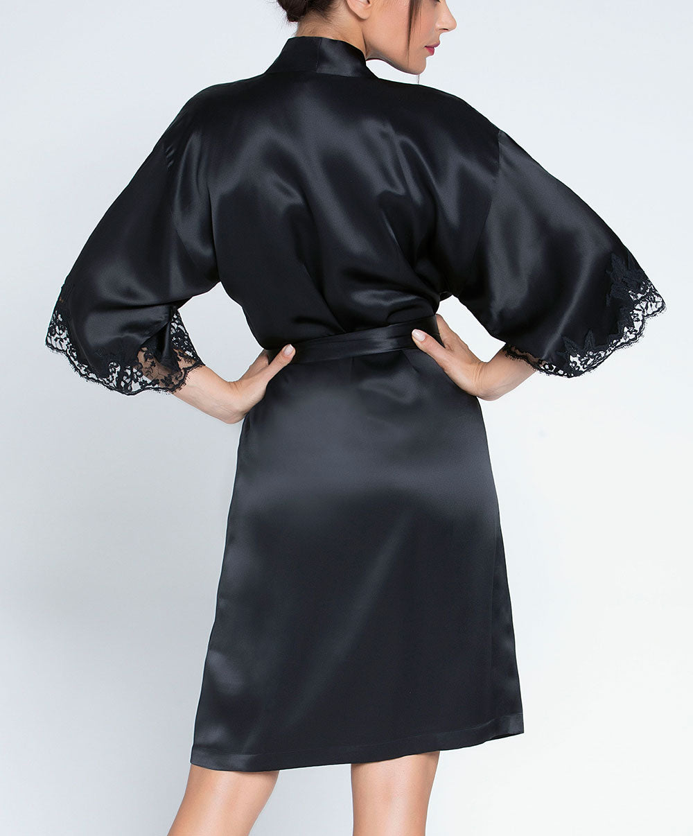 Déshabillé en soie Lise Charmel Splendeur Soie noir ALC2080-NO