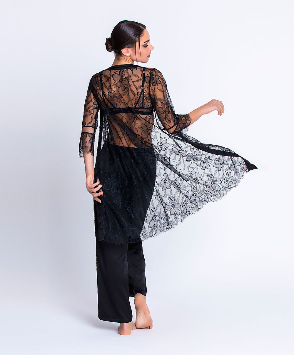 Déshabillé sexy ajouré Lise Charmel Adorable en Sexy noir ALH2085-NO