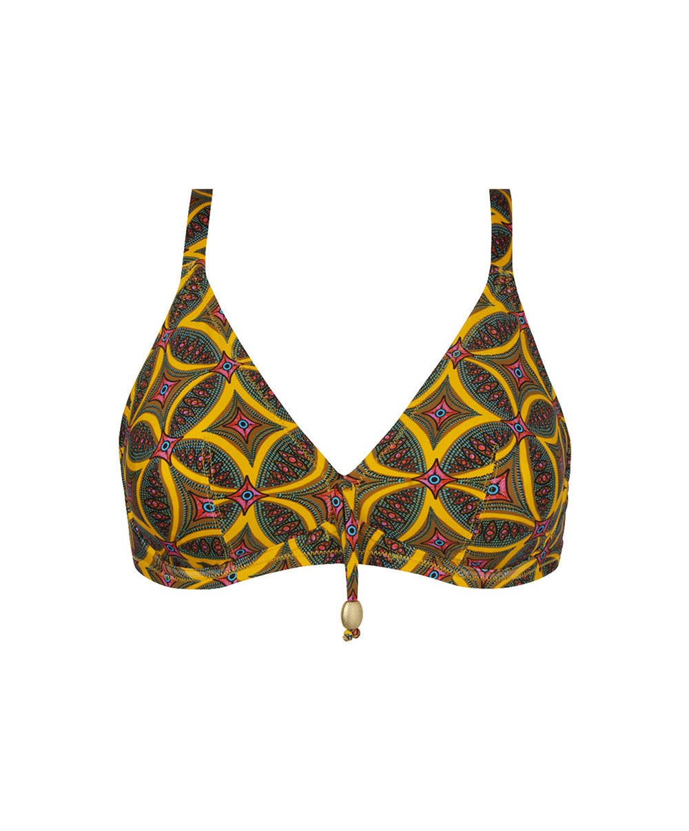 Maillot de bain triangle armatures La Muse Africa jaune Antigel Bain FBB3256-JA