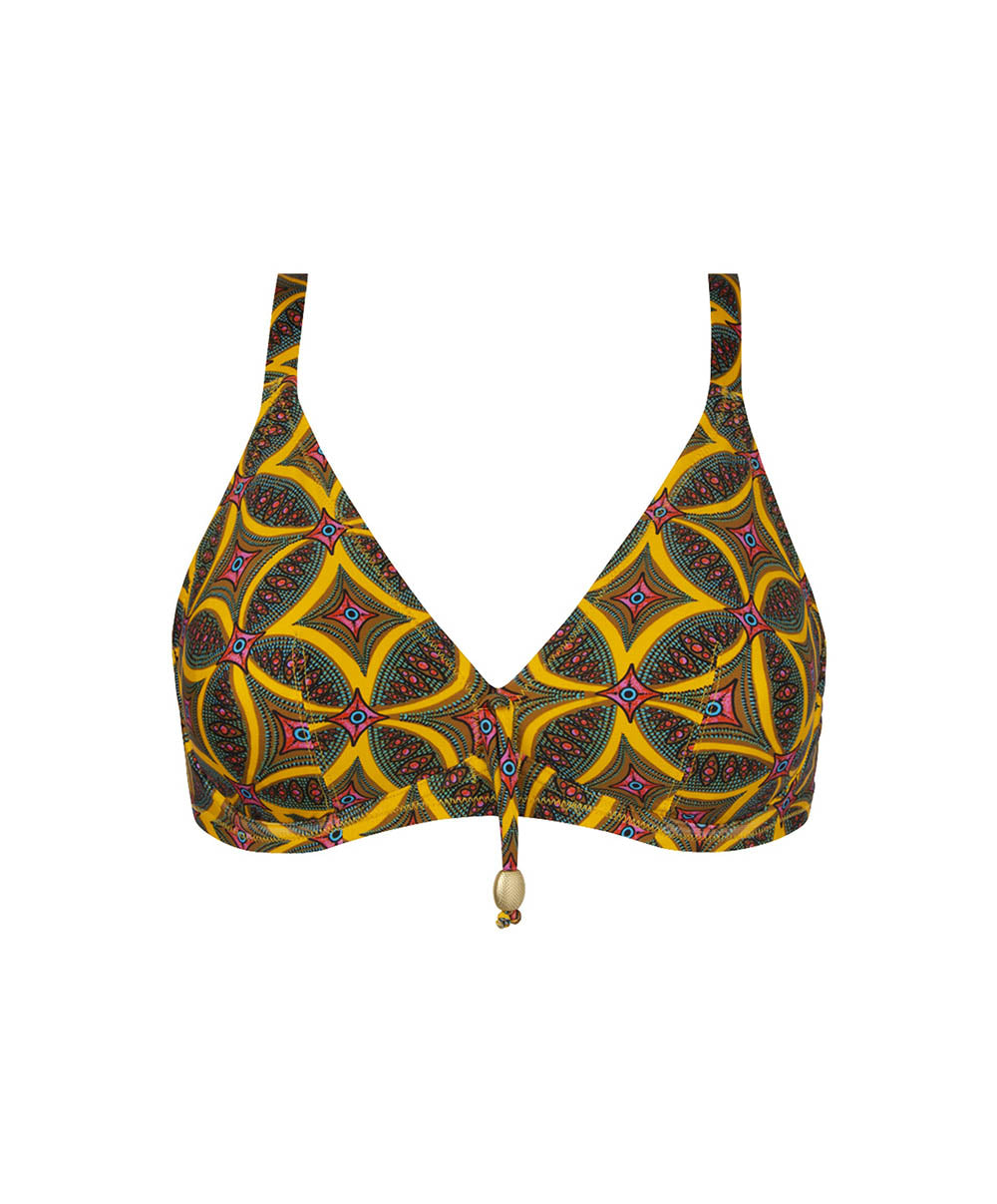 Maillot de bain triangle armatures La Muse Africa jaune Antigel Bain FBB3256-JA