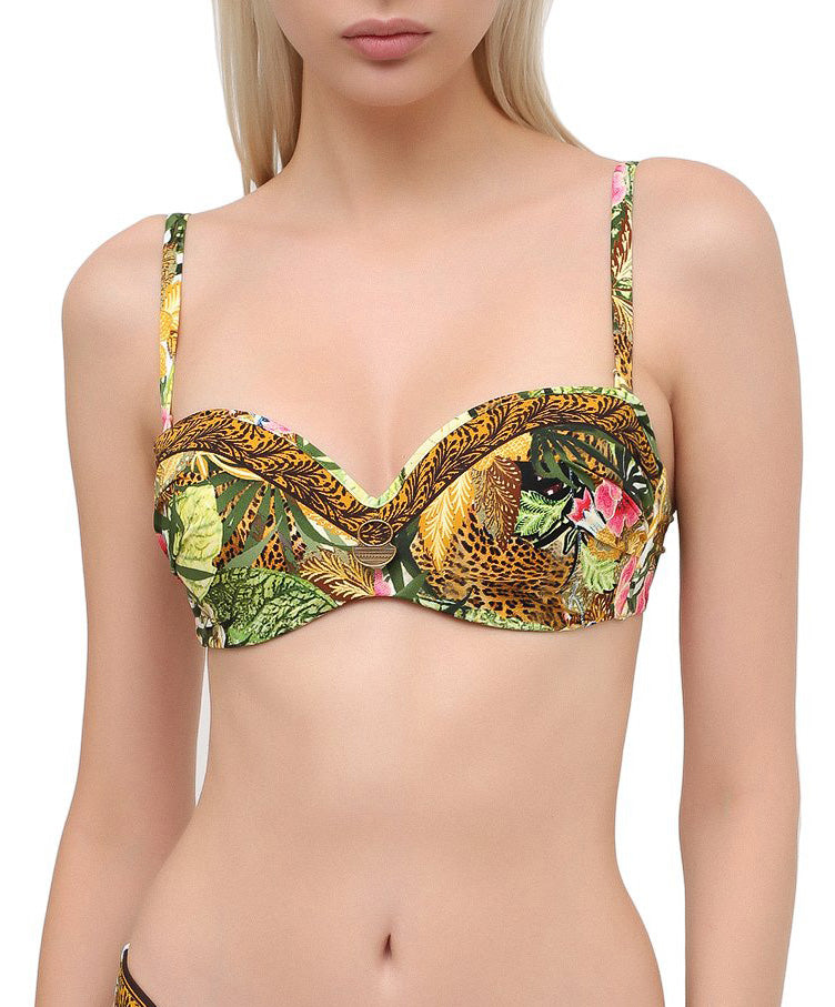Haut de maillot de bain bandeau brassière Lise Charmel bain Jungle Panthère jungle nature ABA5029-JN face