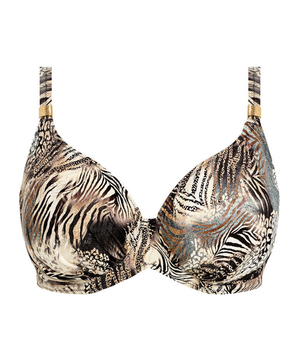 Haut de maillot de bain grande taille plongeant couvrant avec armatures Fantasie swim Seraya Sands monochrome FS503701-MOM