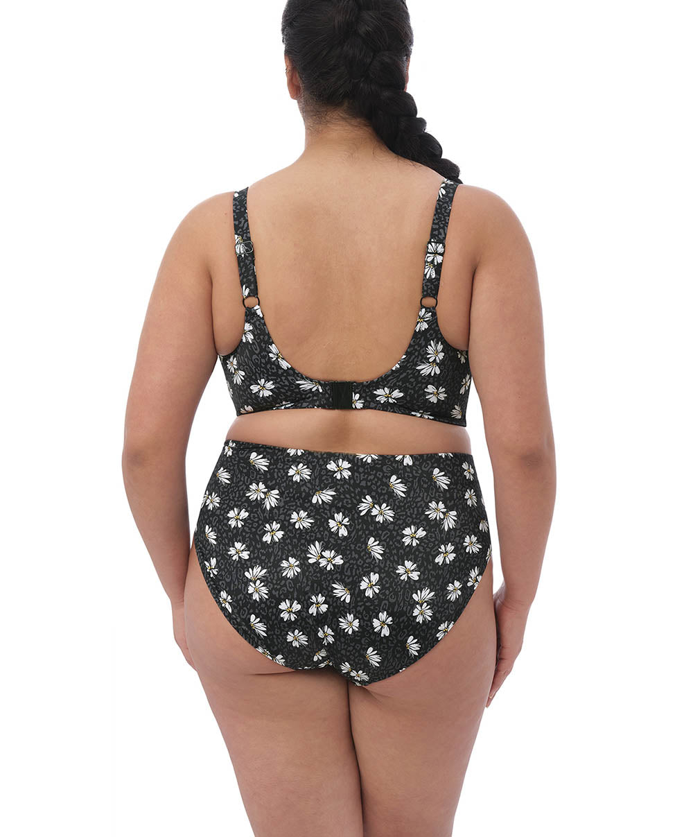 Haut de maillot de bain plunge grande taille Elomi swim Plain sailing Black daisy ES7274-BDY