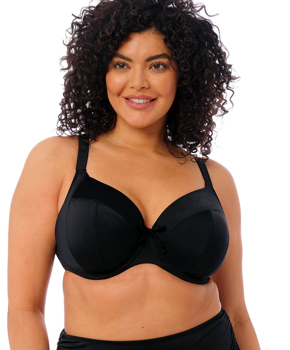 Haut de maillot de bain plunge grande taille Elomi swim Plain sailing Black ES7284-BLK
