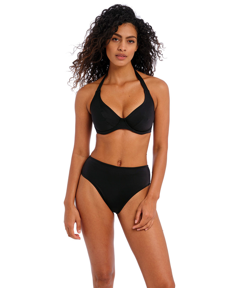 Haut de maillot triangle tour de cou à armatures noir Jewel Cove plain black Freya swim AS7232-PLK