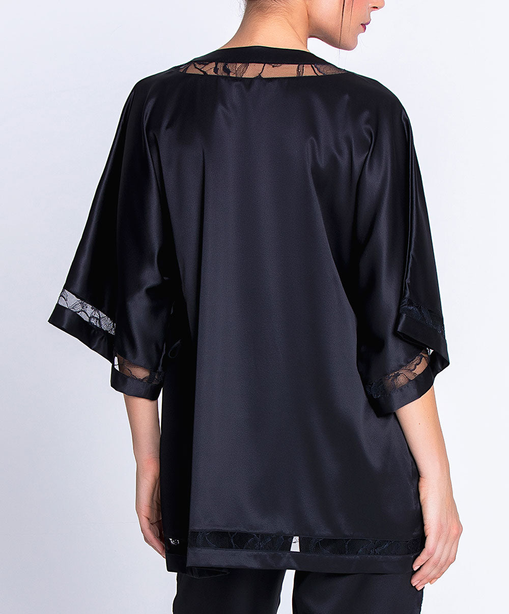 Kimono court manches 3/4 Lise Charmel Adorable en Sexy noir ALH2285-NO