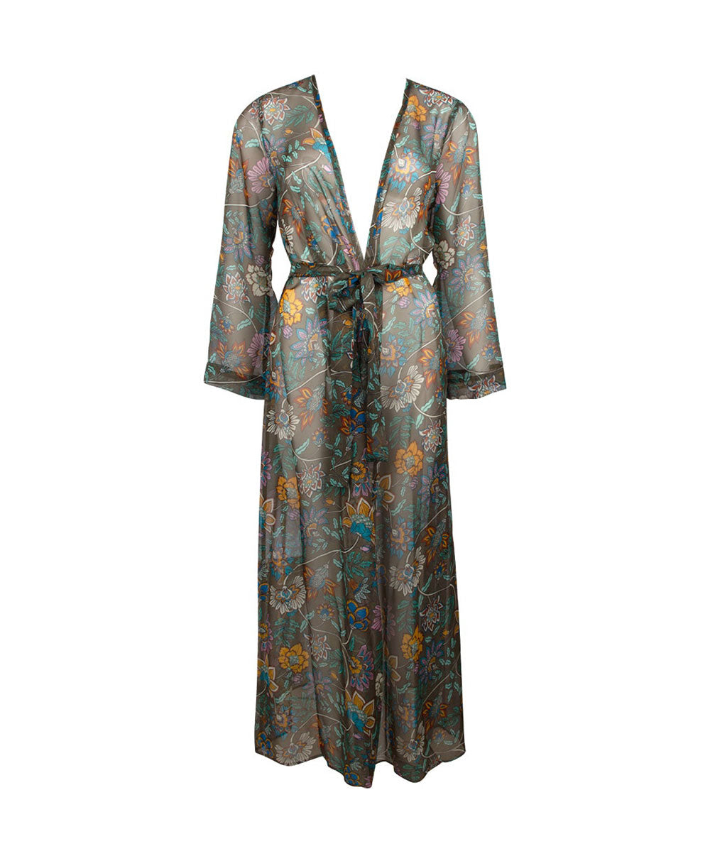 Kimono long d'été Lise Charmel bain Fleur Persane bronze ASB2967-BP