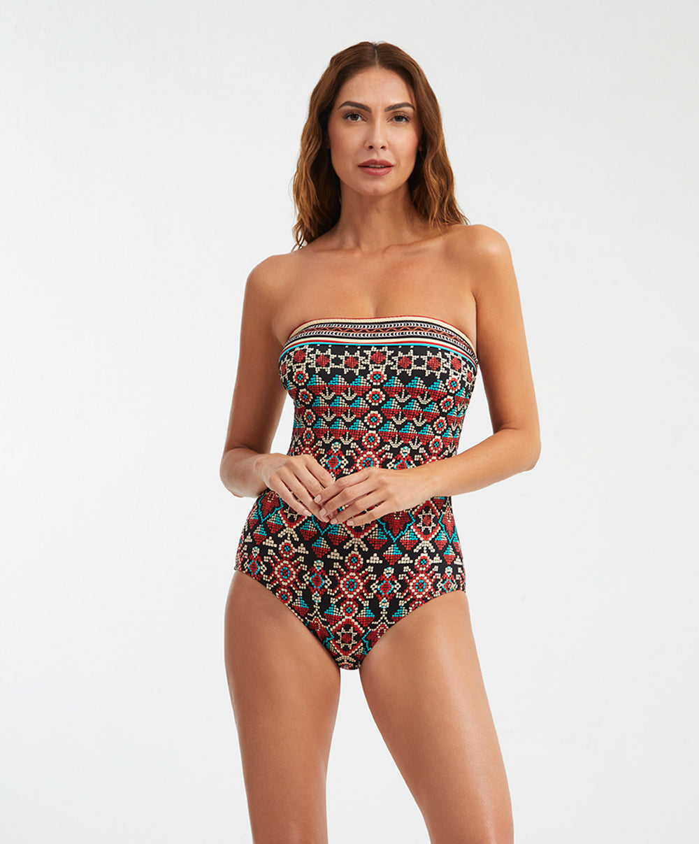 Maillot de bain 1 pièce bustier gainant sans armatures Cabana Nuria Ferrer Swimwear & Beachwear NF-12246-UNIC-CABANA
