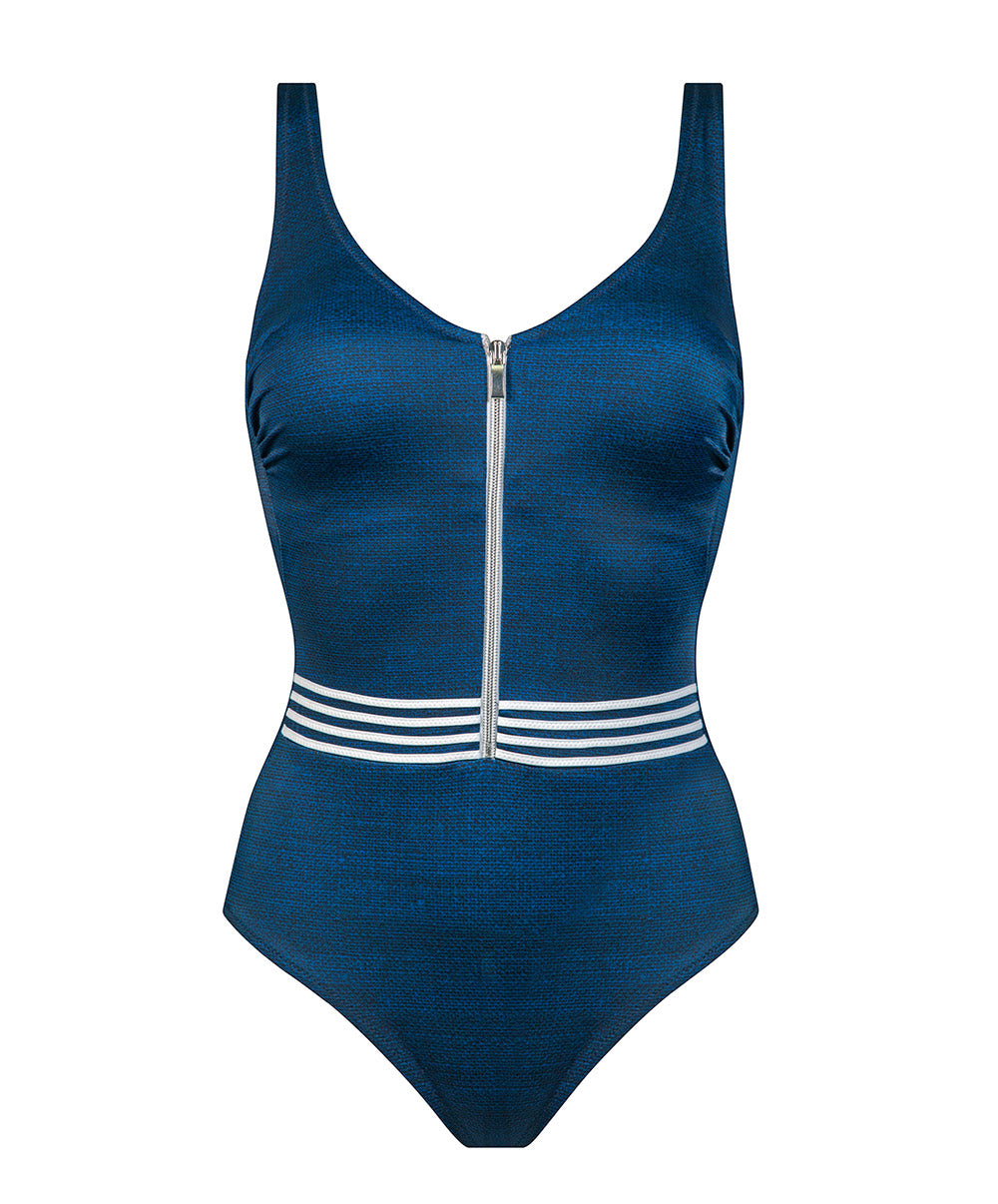 Maillot de bain 1 pièce gainant sans armatures Jean Breeze denim white Charmline Swimwear sculptant CH-1453-452-390 10