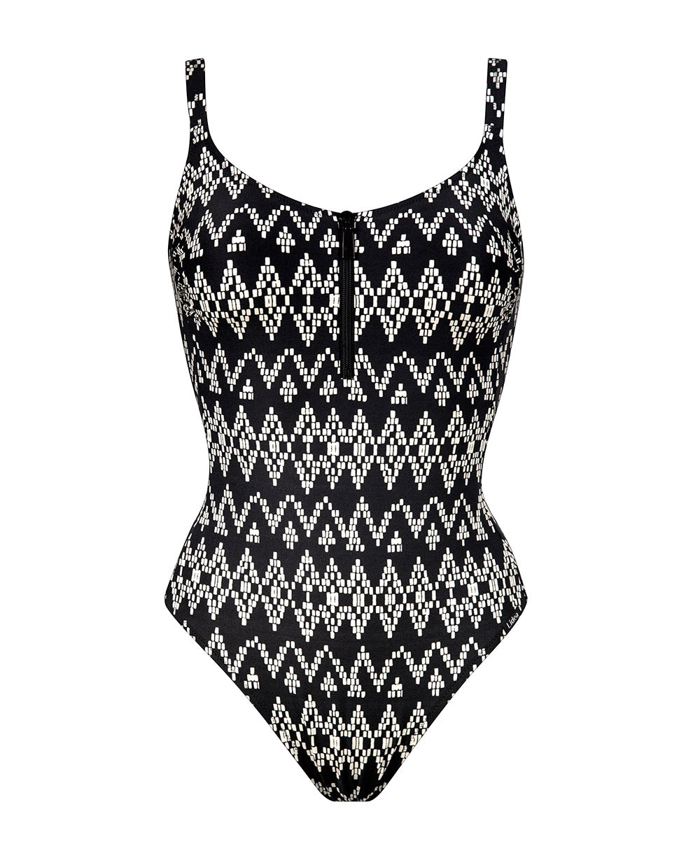 Maillot de bain 1 pièce gainant sans armatures Zigzag Companions Lidea Swimwear sculptant LI-8560-578-594