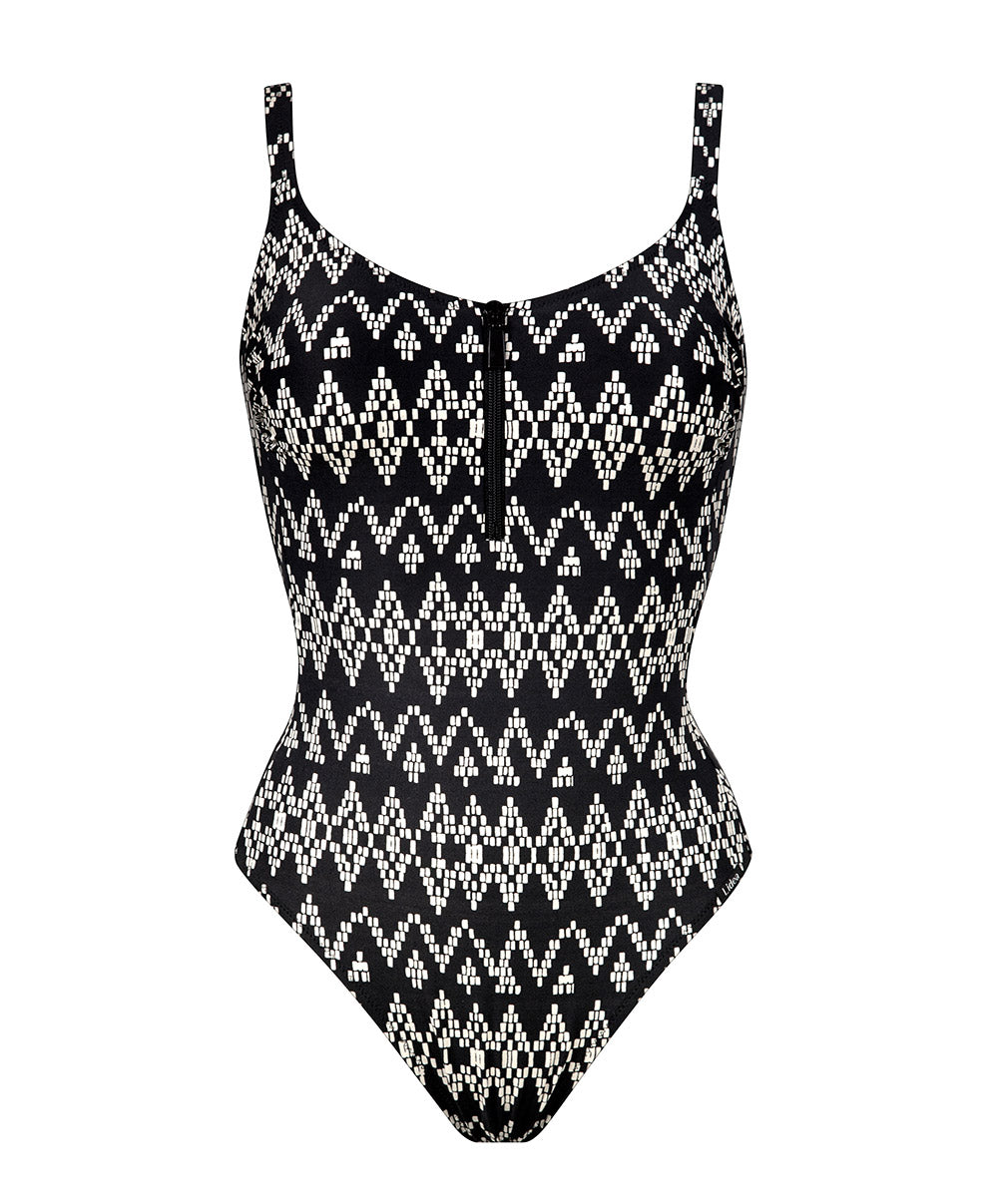 Maillot de bain 1 pièce gainant sans armatures Zigzag Companions Lidea Swimwear sculptant LI-8560-578-594