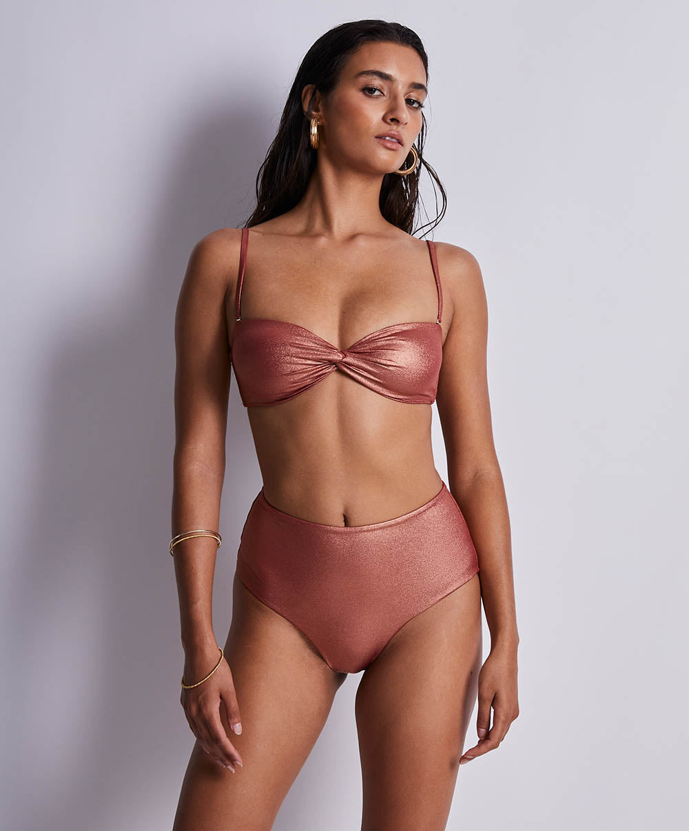 Haut de maillot bandeau coque amovible Sunlight glow Cuivre Aubade Bain 2U06-O-CUVR