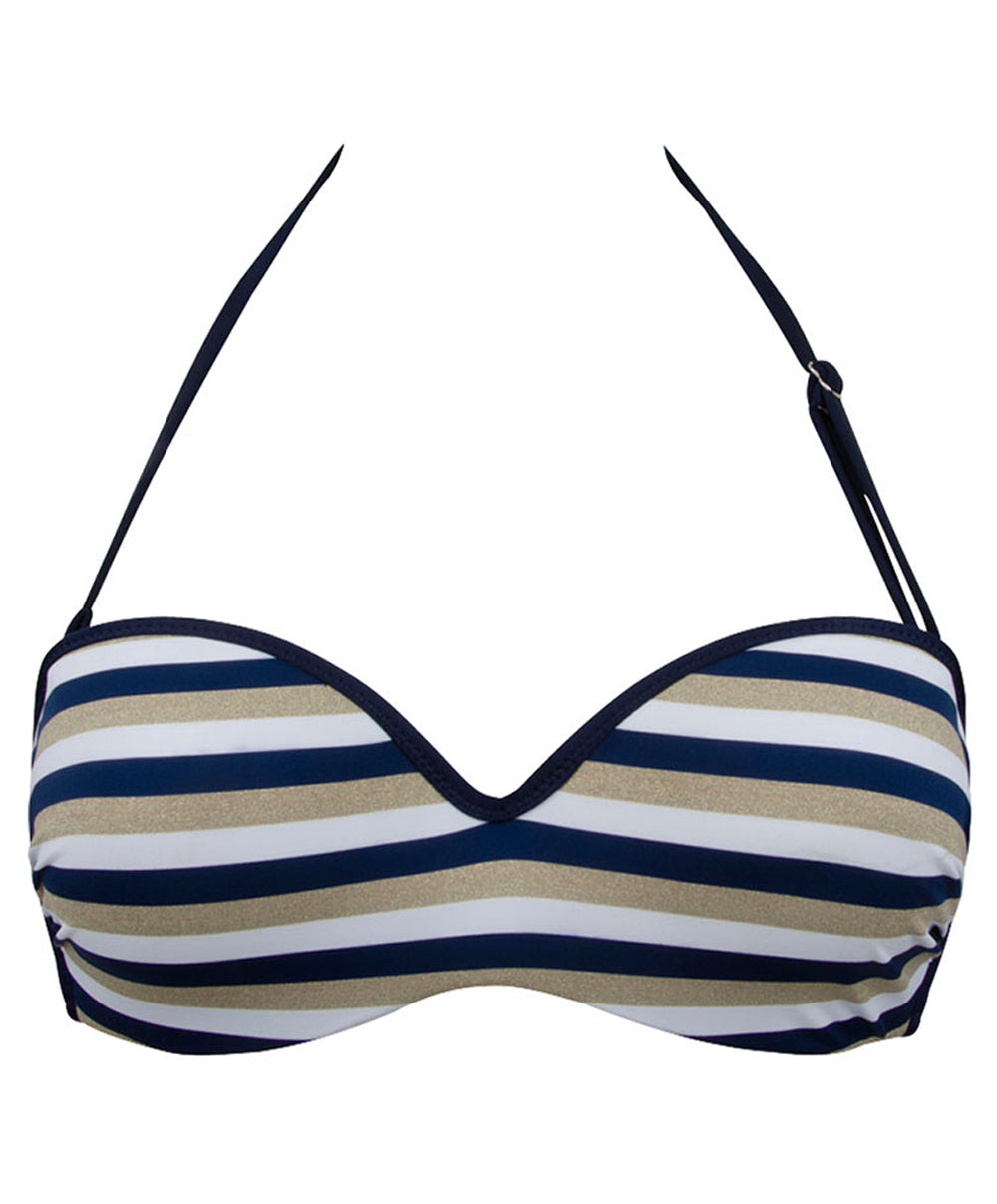 Maillot de bain bandeau coque La Belle à Bord or navy Antigel Bain EBB7175-ON