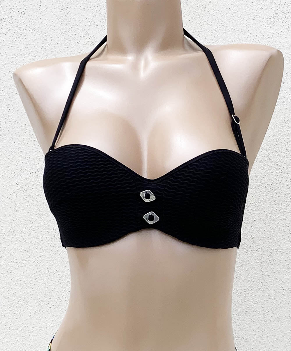 Maillot de bain bandeau coque L'Exquise Antigel noir Antigel Bain EBA7120-NO