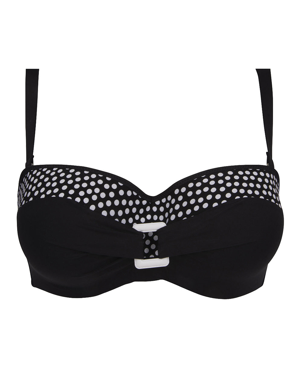 Maillot de bain bandeau grande taille La Muse Dolce Vita pois noir Antigel Bain FBB7186-PN
