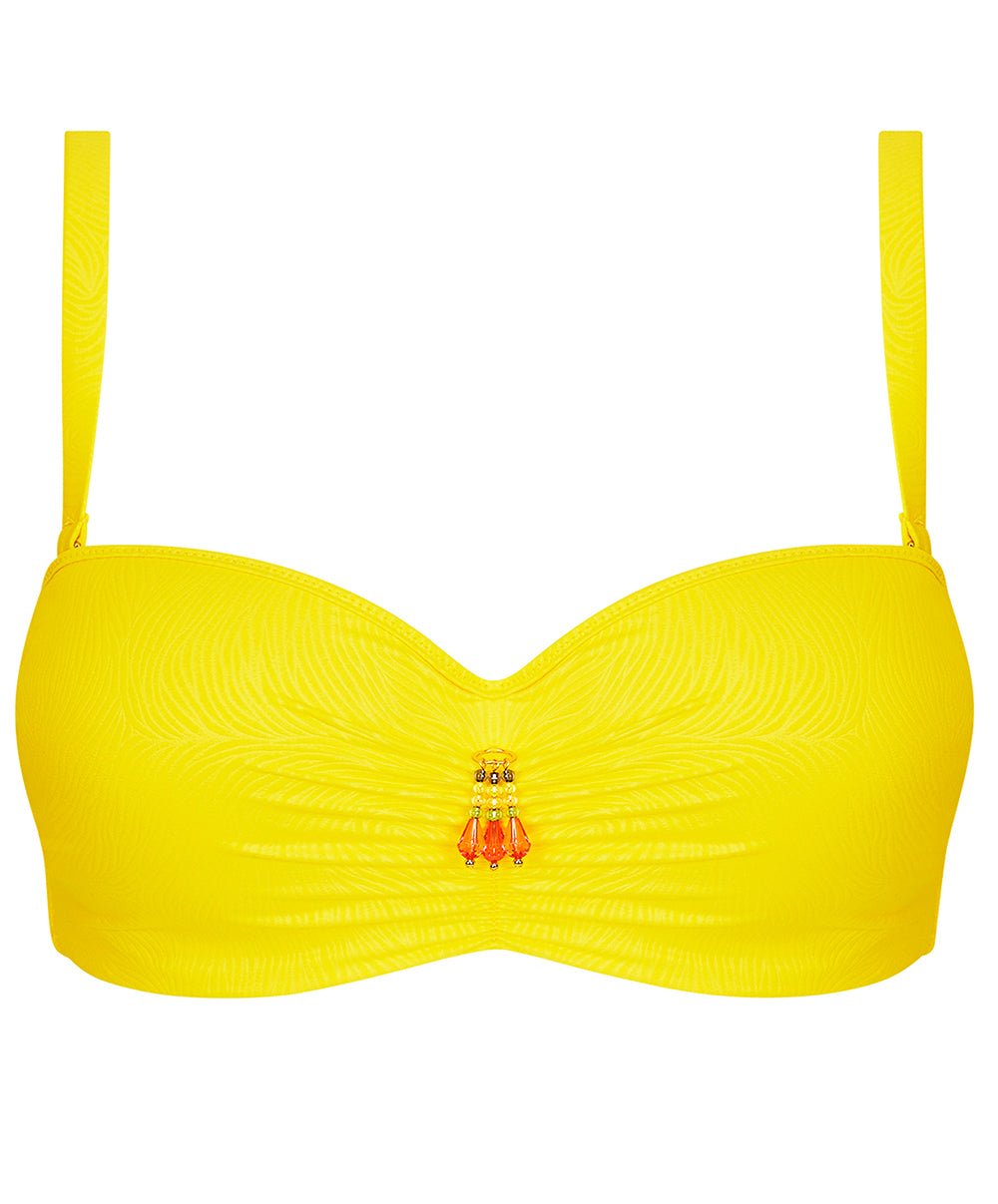 Maillot de bain bandeau grande taille La Muse des Vagues jaune Antigel Bain FBB7126-JA 100