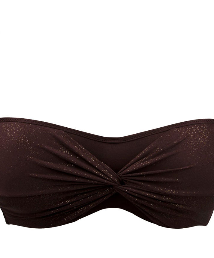 Maillot de bain bandeau grande taille La Starlette star marron Antigel Bain FBB7105-SM