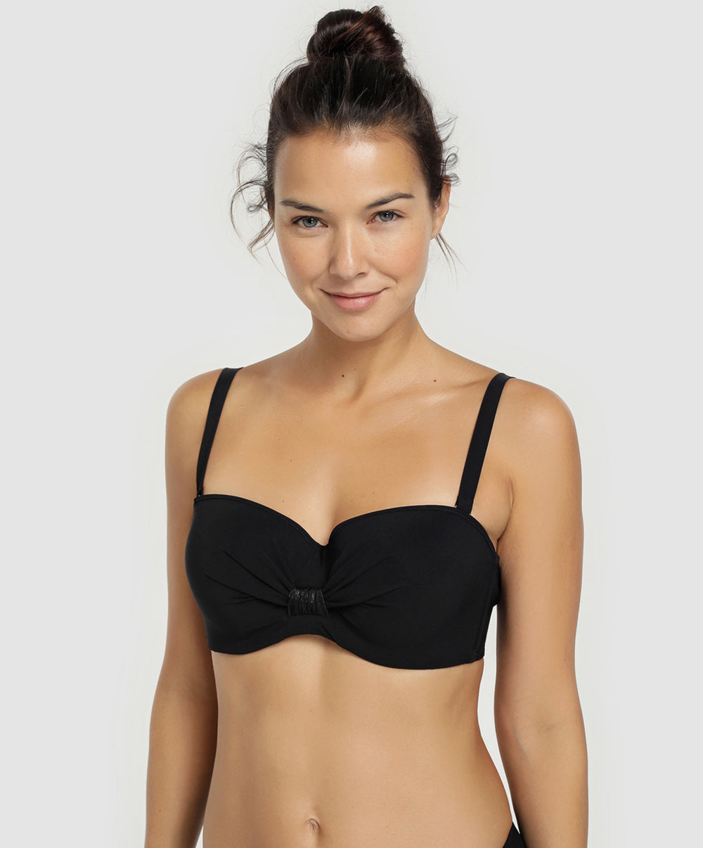 Maillot de bain bandeau grande taille à coques La Smart Chérie noir jet set Antigel Bain FBA7119-NJ fashion