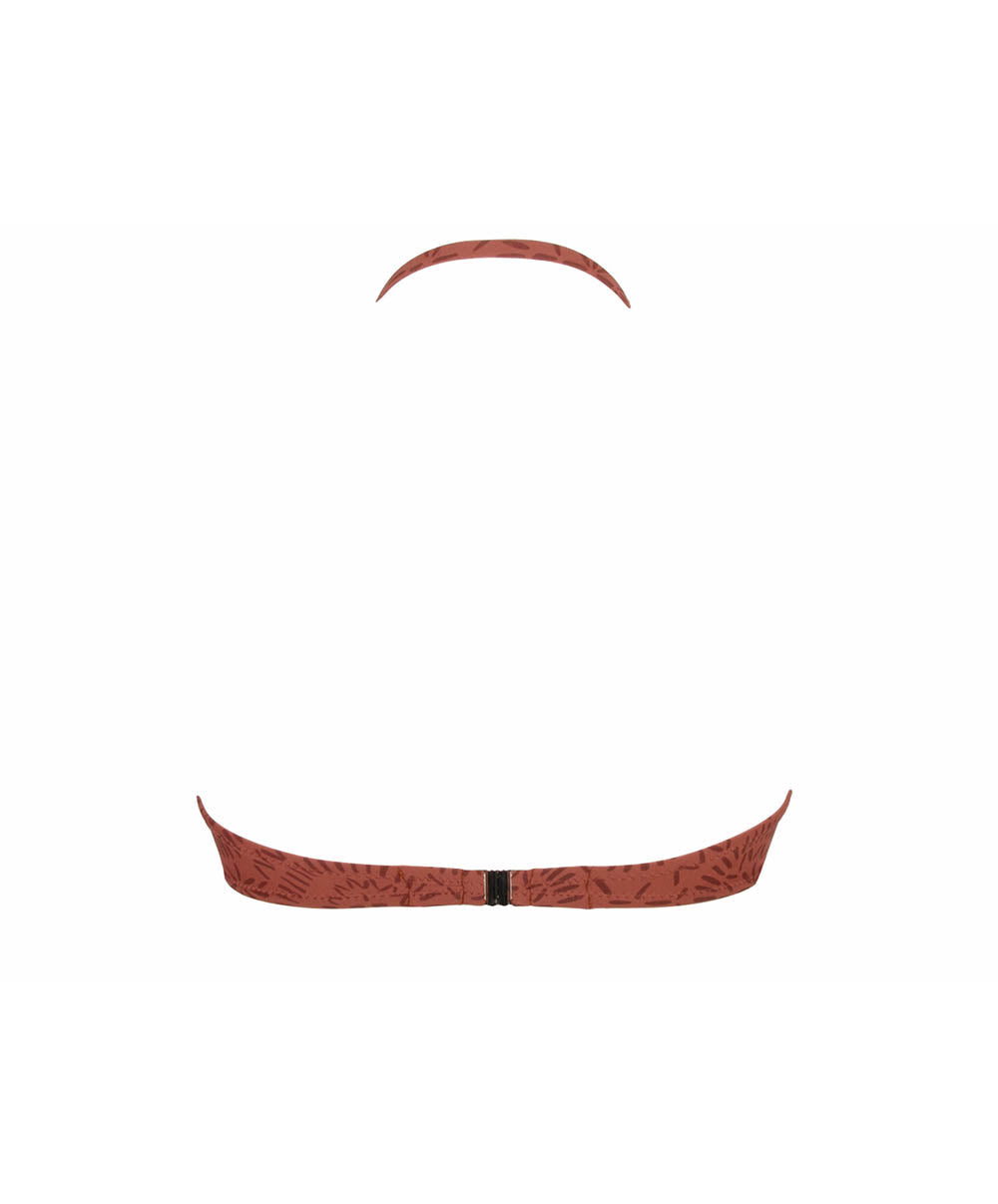 Maillot de bain bandeau tour de cou avec coques L'ethnica Ocre brune Antigel Bain EBB7174-BO