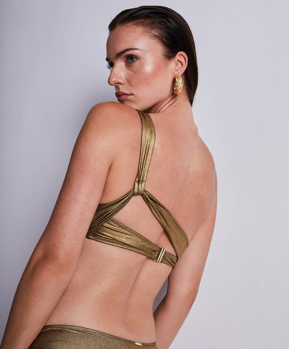 Haut de maillot brassière Sunlight glow Antique gold Aubade Bain 2U03-ANTI