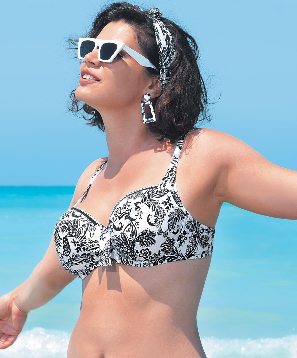 Maillot de bain corbeille grande taille La bandana Blanc Antigel Bain FBB3594-BB