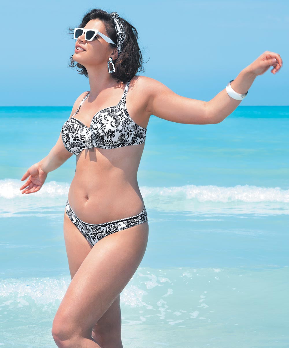 Maillot de bain corbeille grande taille La bandana Blanc Antigel Bain FBB3594-BB