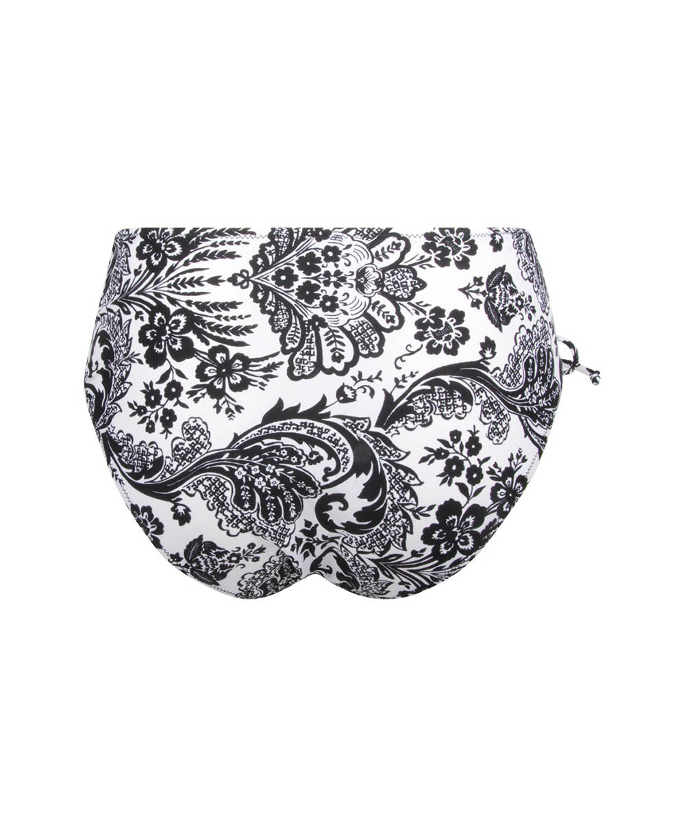 Maillot de bain culotte haute à coulisses La bandana Blanc Antigel Bain FBB0694-BB