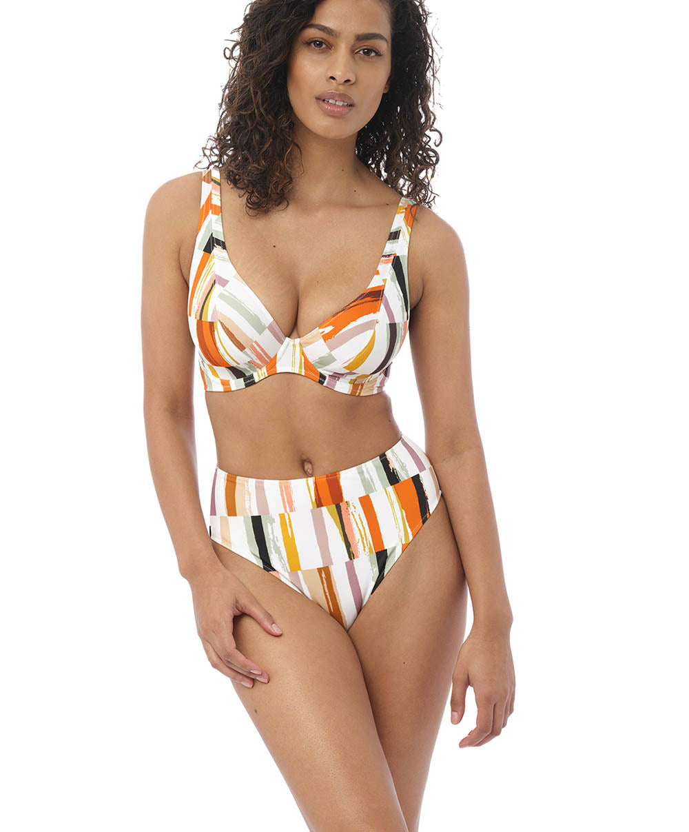 Haut de maillot de bain grandes tailles décolleté plongeant Shell island Mui Freya swim AS202213-MUI