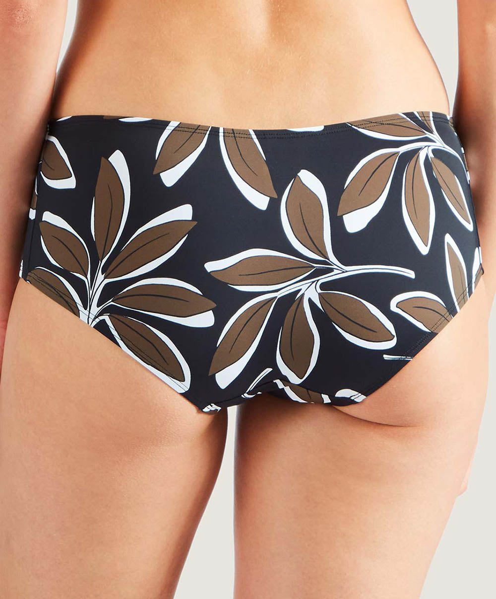 Maillot de bain shorty Danse de feuilles Hawaien noir Aubade Bain PV61-HANO