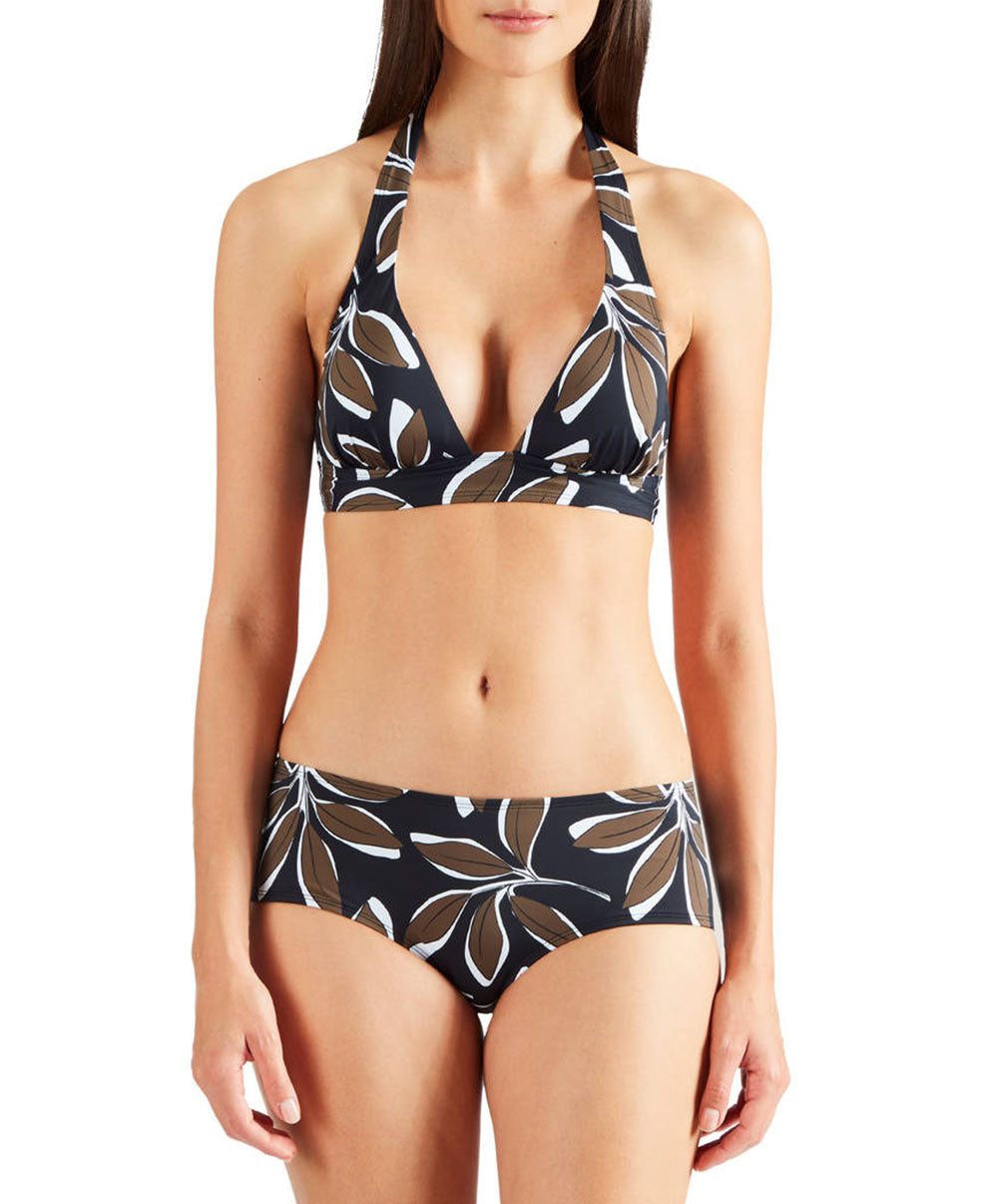 Maillot de bain shorty Danse de feuilles Hawaien noir Aubade Bain PV61-HANO