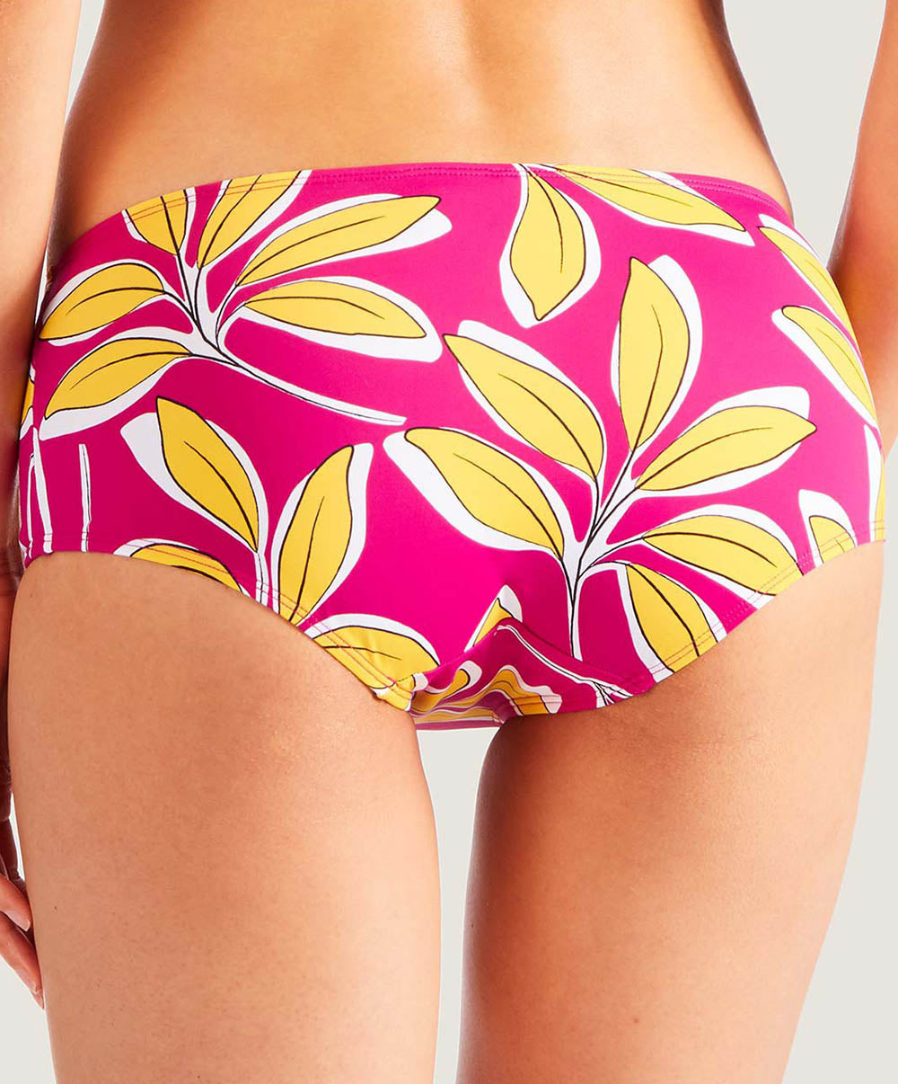 Maillot de bain shorty Danse de feuilles Hawaien rose Aubade Bain PV61-HARO
