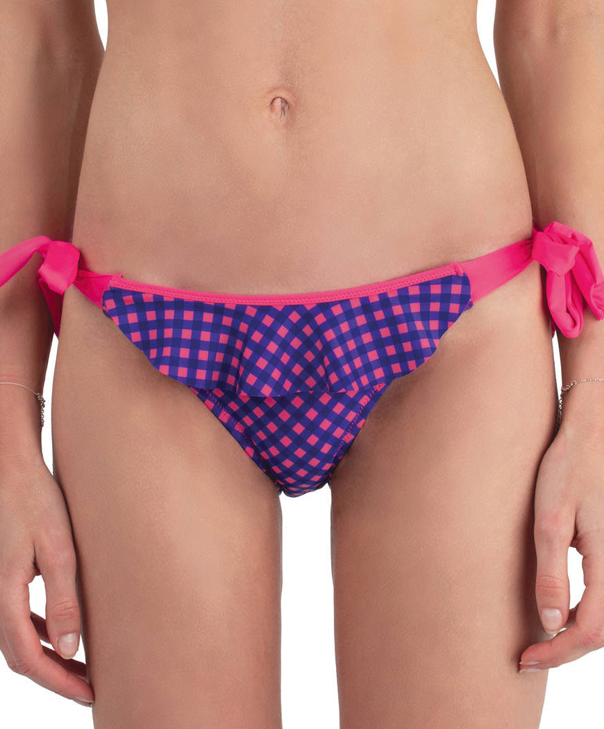 Maillot de bain slip à lacets bikini La Badineuse rose Canaille Antigel Bain EBA0191-RC fashion