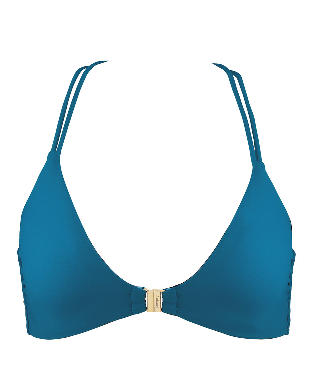 Maillot de bain triangle sans armatures Aubade Bain Secret Laguna teal bleu canard 2T10-TEAL