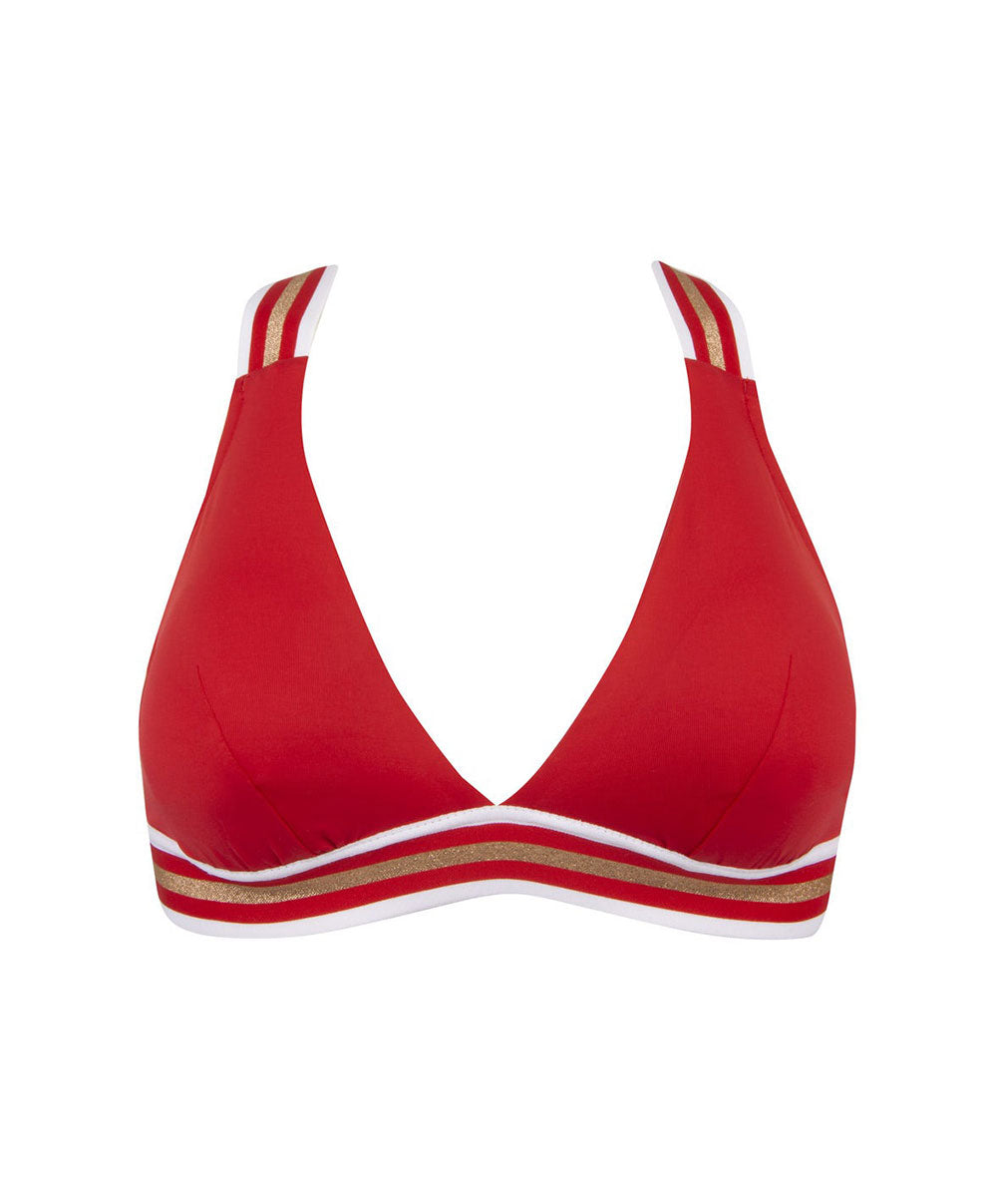 Maillot de bain triangle sans armatures Lise Charmel bain Énergie Nautique rouge flamme ABA2035-FN