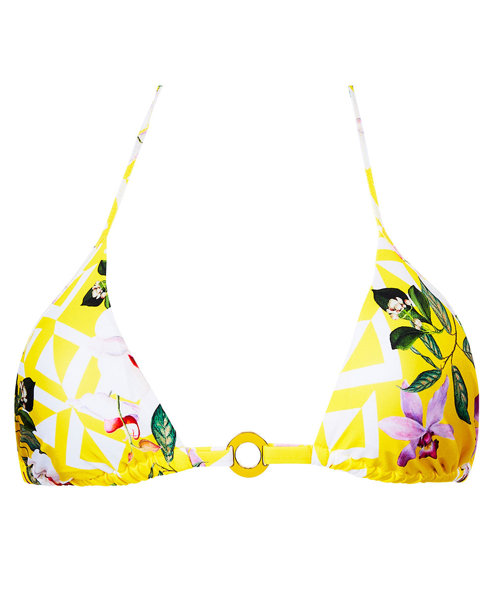 Maillot de bain triangle sans armatures Lise Charmel bain Jardin Délice soleil jaune ABB2078-SD