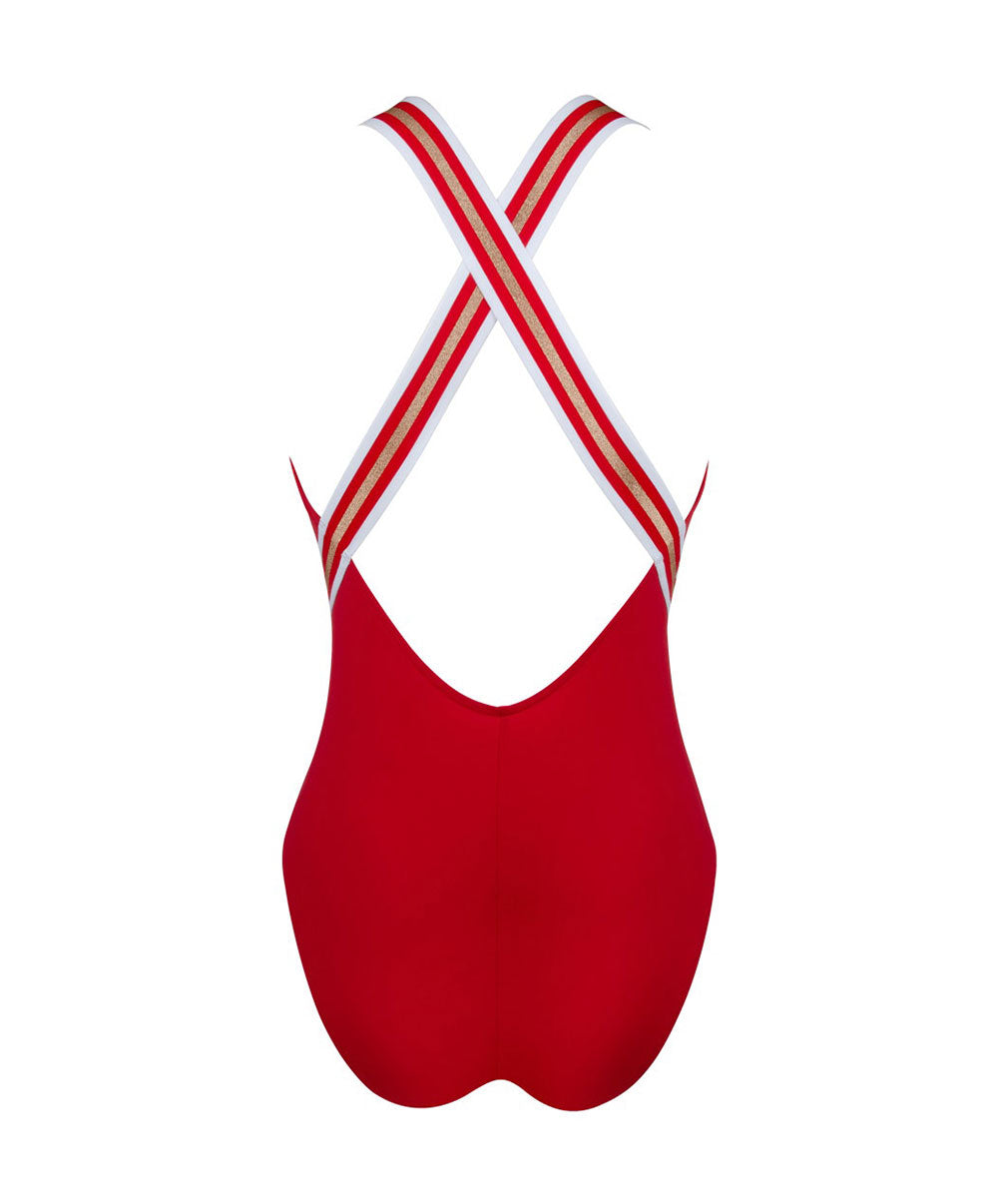 Maillot de bain une pièce dos nageur Lise Charmel bain Énergie Nautique rouge flamme ABA9235-FN 6