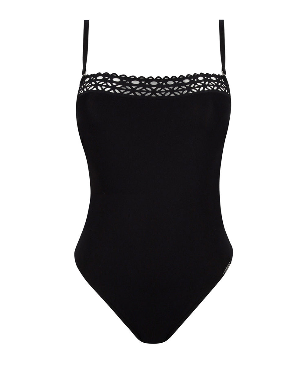 Maillot de bain une pièce bustier sans armatures bretelles amovibles Lise Charmel bain Ajourage Couture noir ABA7215-NO 5