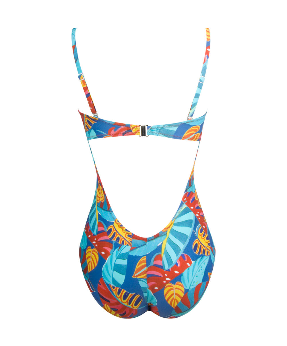 Maillot de bain une pièce bustier sexy La Foglia Antigel ciel feuillage Antigel Bain EBB7254-CF