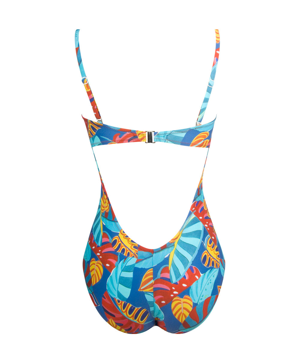 Maillot de bain une pièce bustier sexy La Foglia Antigel ciel feuillage Antigel Bain EBB7254-CF