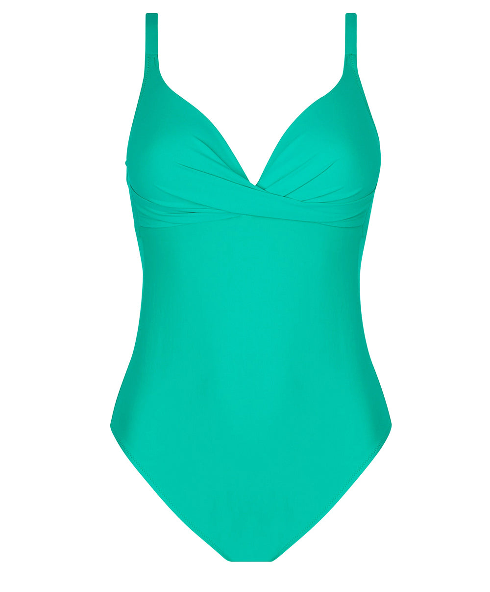 Maillot de bain une pièce coque triangle décolleté plongeant La Chiquissima émeraude Antigel Bain FBB7914-MD 1