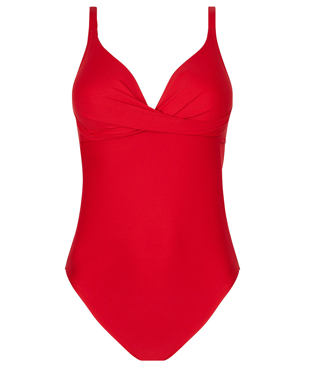 Maillot de bain une pièce coque triangle décolleté plongeant La Chiquissima rouge Antigel Bain FBB7914-MR 100