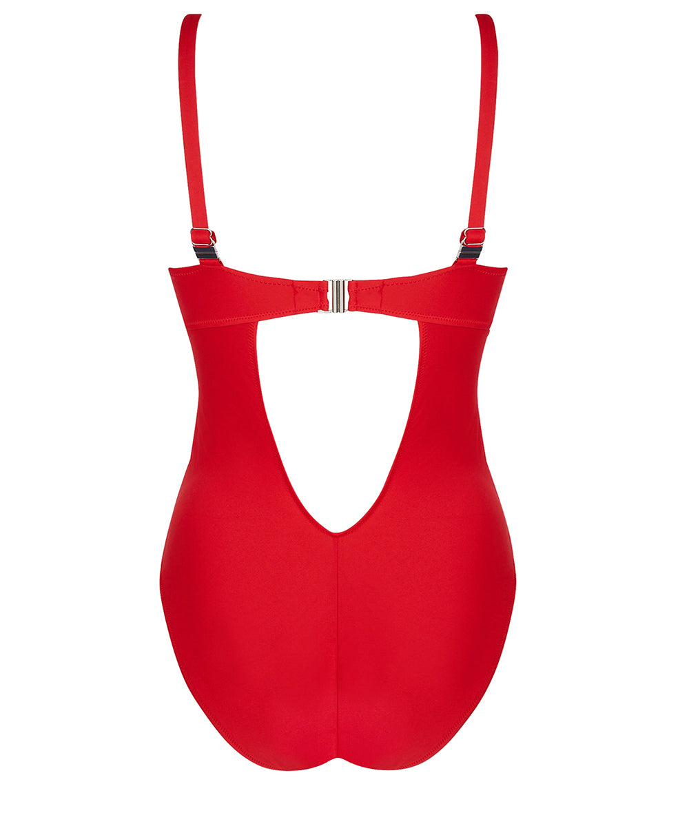 Maillot de bain une pièce coque triangle décolleté plongeant La Chiquissima rouge Antigel Bain FBB7914-MR 100