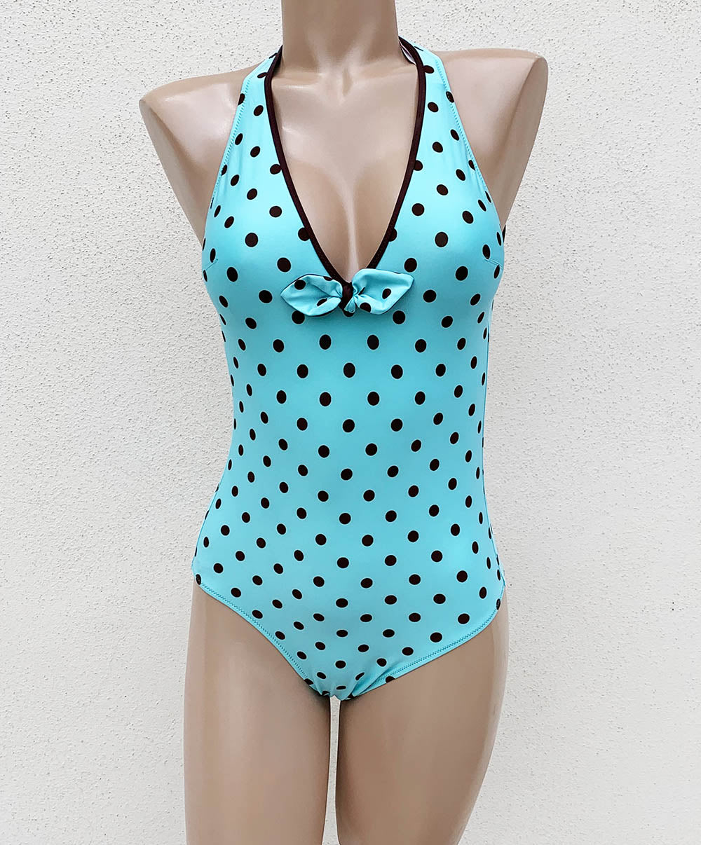 Maillot de bain une pièce dos nu sexy Antigel Bain La Pois Toujours acqua brun EBA9222-PA