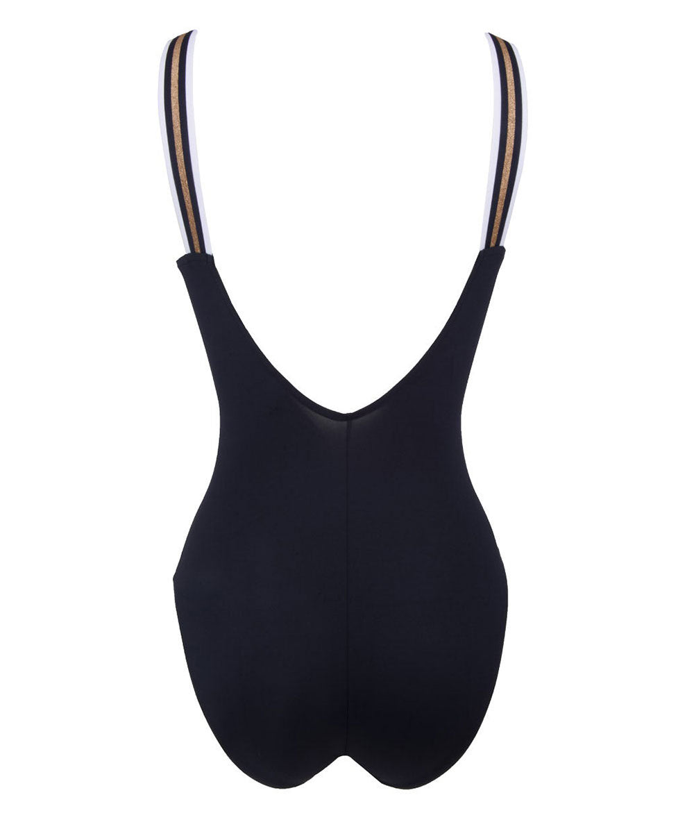 Maillot de bain une pièce dos ouvert Lise Charmel bain Énergie Nautique encre ABA6935-EN 0