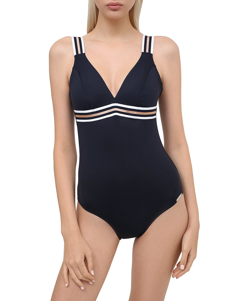 Maillot de bain une pièce dos ouvert Lise Charmel bain Énergie Nautique encre ABA6935-EN 0