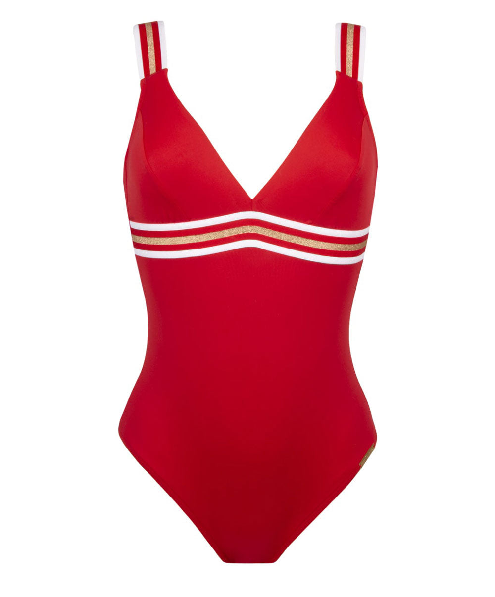 Maillot de bain une pièce dos ouvert Lise Charmel bain Énergie Nautique rouge flamme ABA6935-FN 10