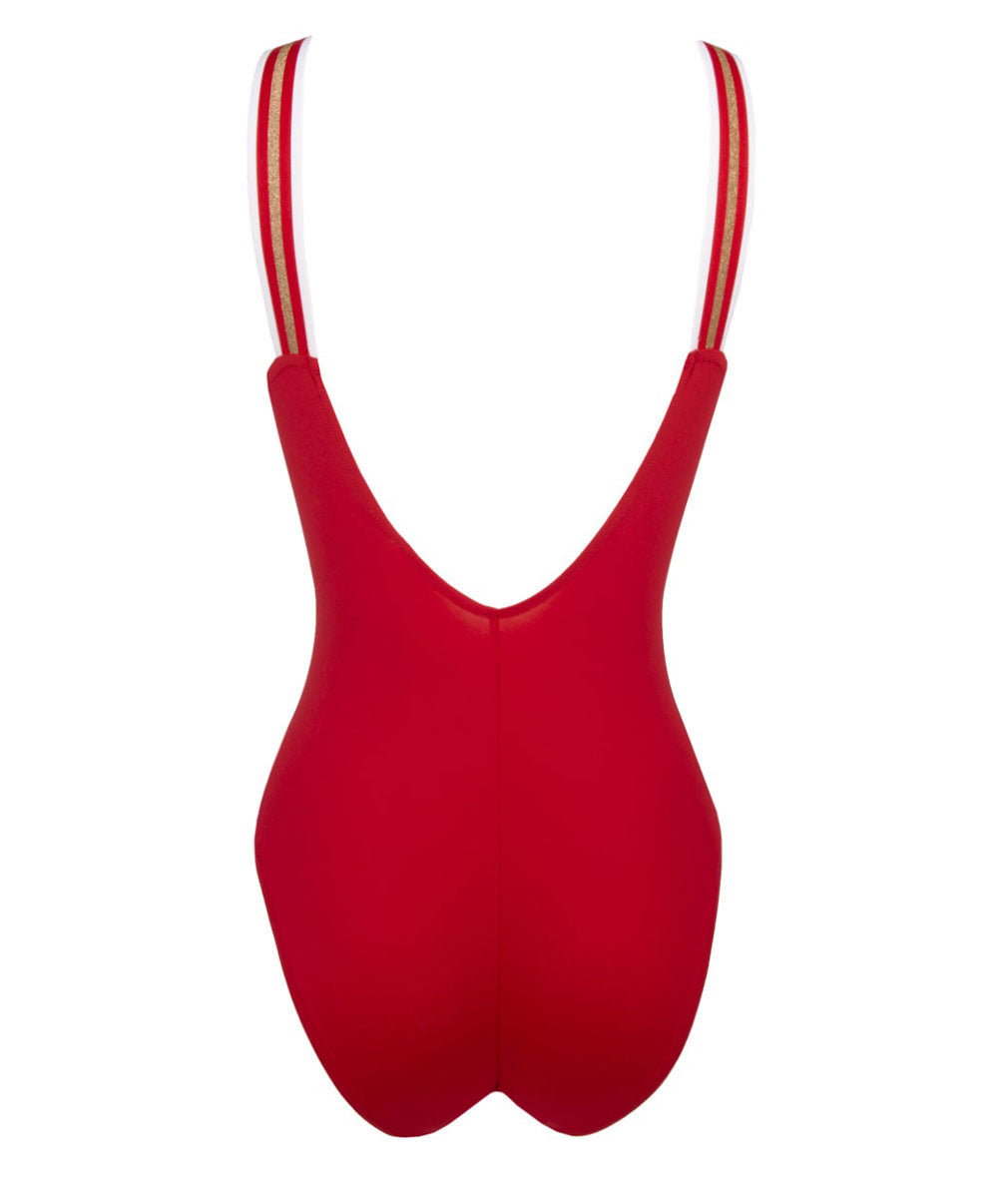 Maillot de bain une pièce dos ouvert Lise Charmel bain Énergie Nautique rouge flamme ABA6935-FN 10