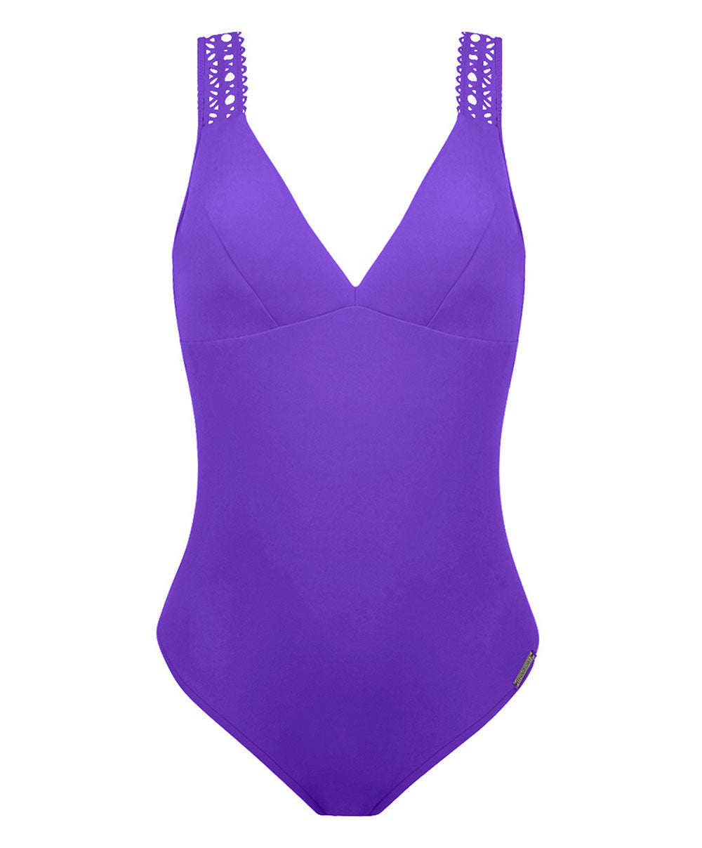 Maillot de bain une pièce dos ouvert Lise Charmel bain Ajourage Couture iris ABA6915-IC